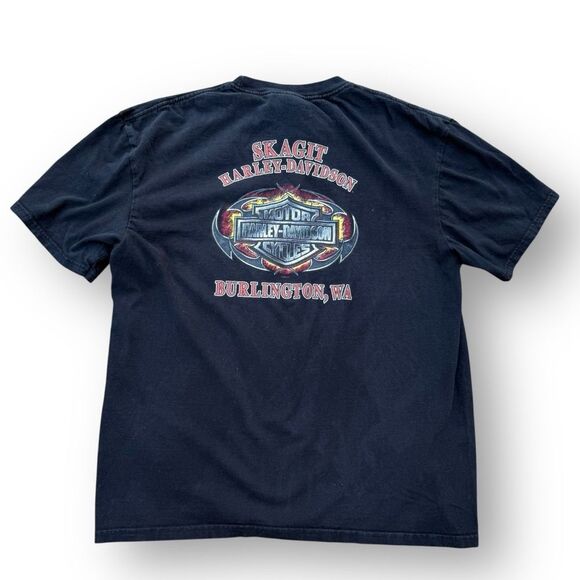 Vintage 2009 Harley Davidson Skagit Tee Black Size XL - Picture 9 of 10